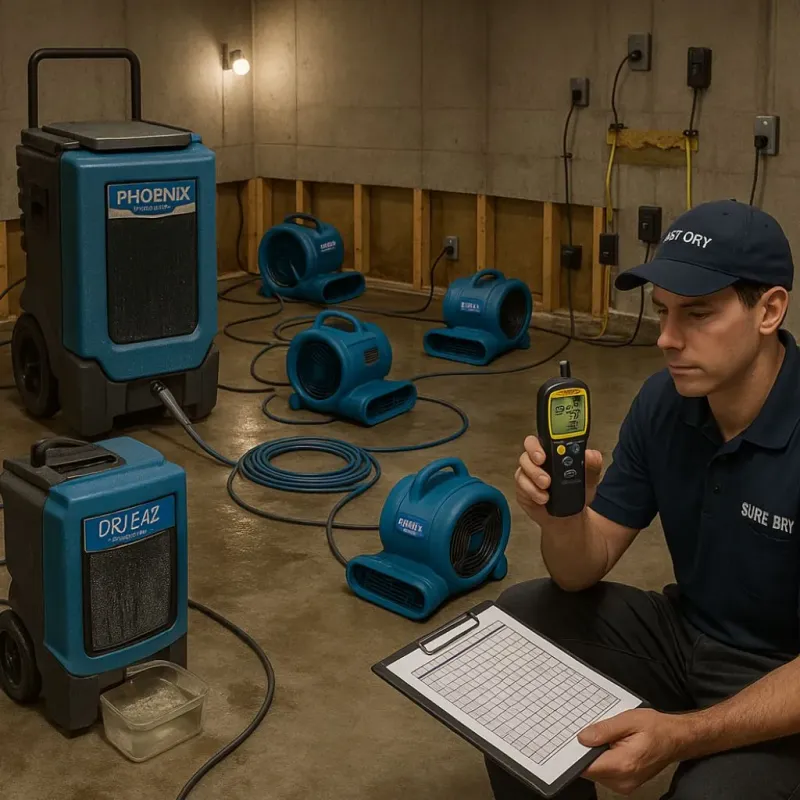 Structural Drying and Dehumidification process in Throckmorton, TX